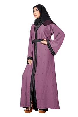 Violet Embroidered Nida Burka 4