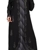 Black Embroidered Lycra Burka