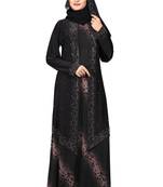 Light Violet Embroidered Lycra Burka