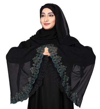 Black Embroidered Nida Burka 2