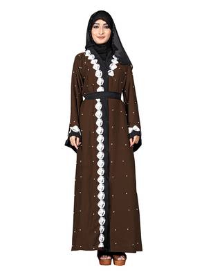 Brown Embroidered Nida Burka 1