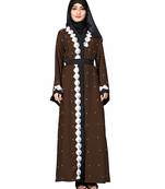 Brown Embroidered Nida Burka