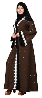 Brown Embroidered Nida Burka 2
