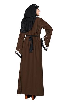 Brown Embroidered Nida Burka 3