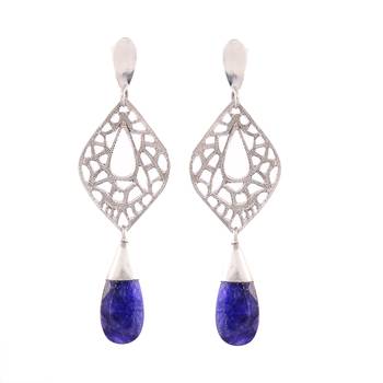 7.45 Gms Silver With Onyx Stone Designer Earrings 1