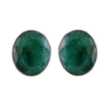 4.60 Gms Silver With Emerals Simple Earrings 2