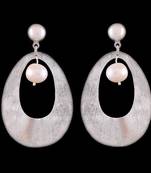 12.29 Gms Silver With A Pearl Drop Earrings