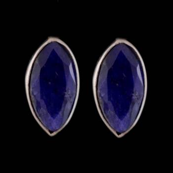 4.25 Gms Silver With Purple Onyx Simple Earrings 1