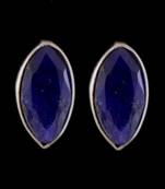 4.25 Gms Silver With Purple Onyx Simple Earrings