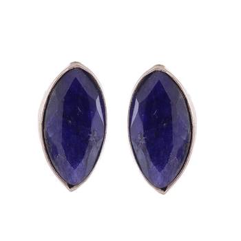 4.25 Gms Silver With Purple Onyx Simple Earrings 2
