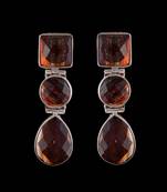 Silver Earrings With Onyx