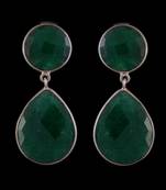 13 Gms Silver With Emerals Elegant Earrings