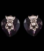 Simple Silver Purple Designer Earrings