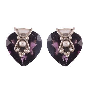 Simple Silver Purple Designer Earrings 2