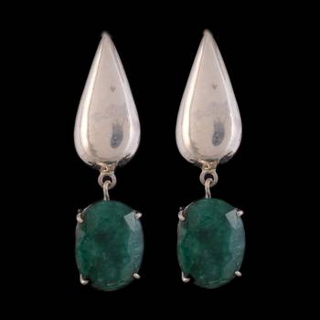 12.18 Gms Silver With Pink Onyx Earrings 1