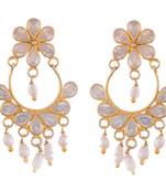 Gold Rose Cut Stone Cute Earring