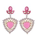 Kundan And Onyx Pink Stylish Earrings
