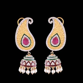 Multicolor Kundan And Onyx Designer Earrings 1
