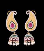 Multicolor Kundan And Onyx Designer Earrings