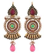 Golden Kundan And Onyx Exquisite Earrings