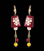 Onyx And Kundan Designer Earrings