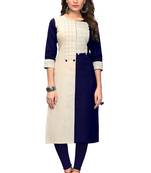 Blue plain cotton kurti