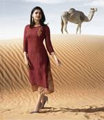 Red Printed Georgette Kurti