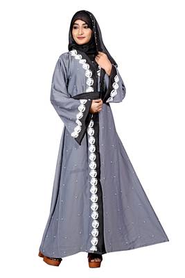 Grey Embroidered Nida Burka 1