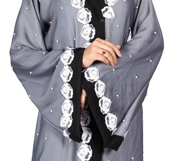 Grey Embroidered Nida Burka 2