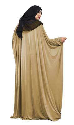 Beige Plain Lycra Burka 3