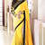 Yellow  Plain  Georgette designer saree with blouse