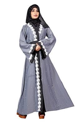 Grey Embroidered Nida Burka 3