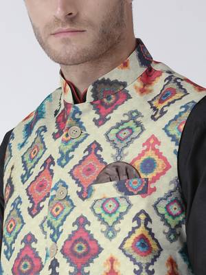 Black Plain Polyester Kurta Pajama 5