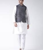 White Plain Polyester Kurta Pajama