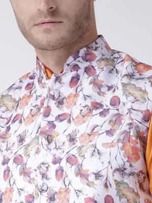 Yellow Plain Polyester Kurta Pajama 5