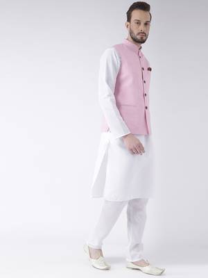 White Plain Cotton Kurta Pajama 3