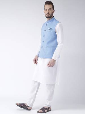 White Plain Cotton Kurta Pajama 2