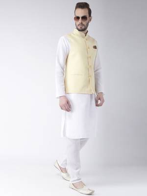White Plain Cotton Kurta Pajama 2