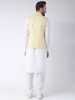 White Plain Cotton Kurta Pajama 4
