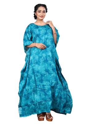Multicolor Printed Rayon Islamic Kaftans 1