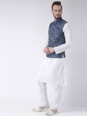 Blue Printed Cotton Kurta Pajama 2