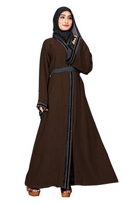 Brown Embroidered Nida Burka 5
