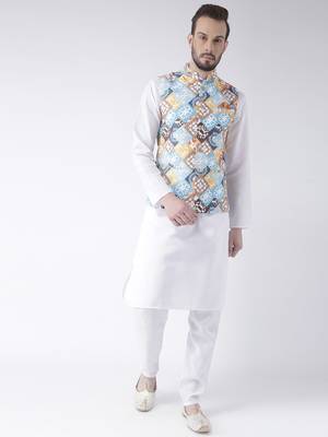 Multicolor Printed Cotton Kurta Pajama 1