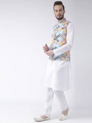 Multicolor Printed Cotton Kurta Pajama 2