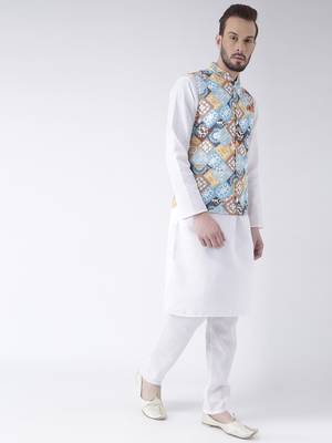 Multicolor Printed Cotton Kurta Pajama 3