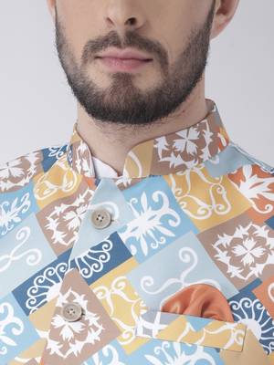 Multicolor Printed Cotton Kurta Pajama 5