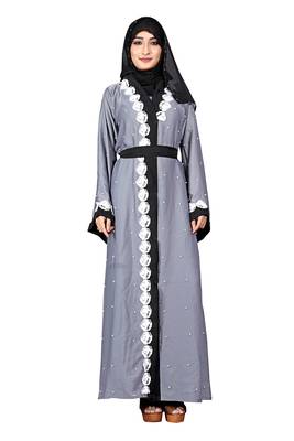 Grey Embroidered Nida Burka 4