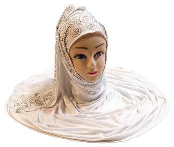 White Embroidered Cotton Hijab 4