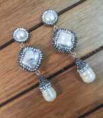 White pearl danglers drops