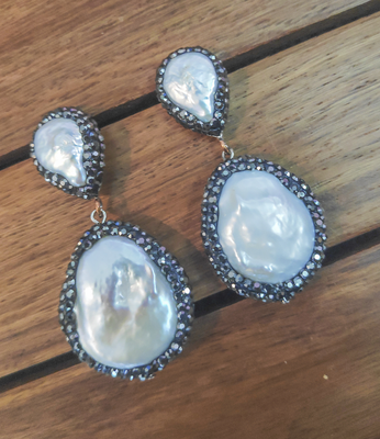 White pearl danglers drops 1